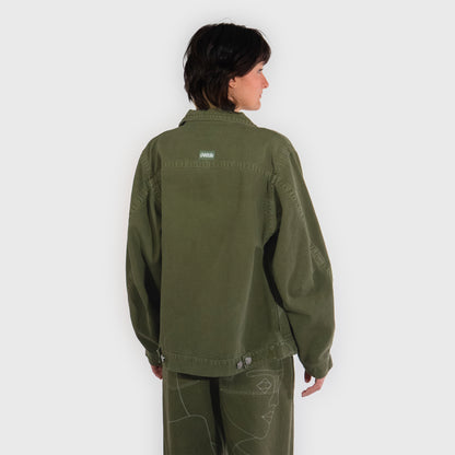 Veste en coton, manches ballons, imprimé au laser haute définition.