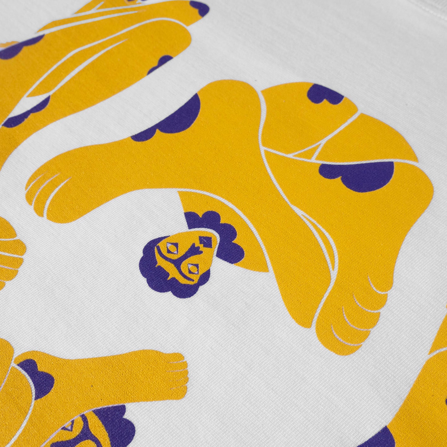 T-Shirt Sérigraphié Manches Courtes inspiré d'une illustration chazeau jaune et violet